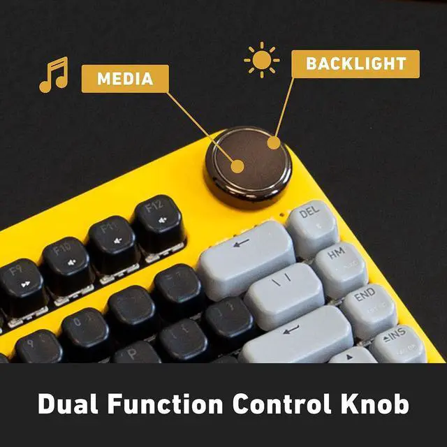 Alt view image 4 of 6 - Azio IZO Wireless BT5/USB PC & Mac Mechanical Keyboard, Pre-Lubed Red Switches, Golden Iris (IK412)
