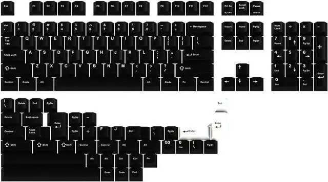 Main image of DROP GMK White-On-Black Custom Mechanical Keyboard Keycap Set - 146-keys, Doubleshot ABS Bow, Cherry Profile, for 60%, TKL, 1800 Layouts, etc.,