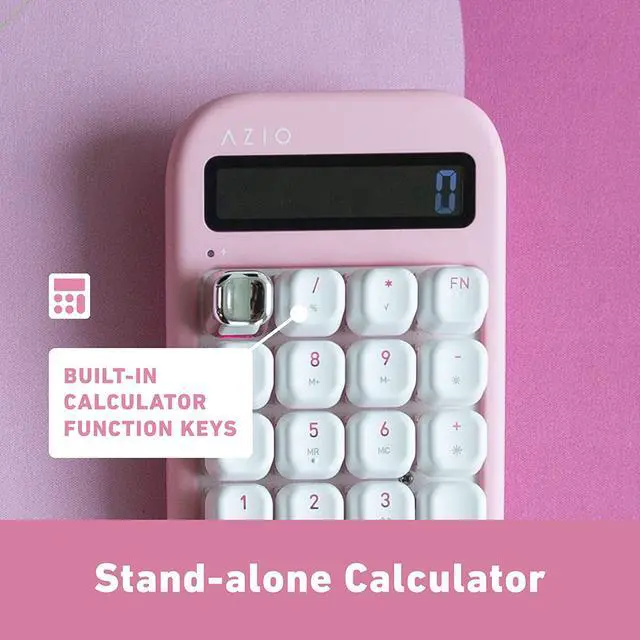 Alt view image 10 of 13 - AZIO IN408 IZO Number Pad Red Switches in Pink Blossom