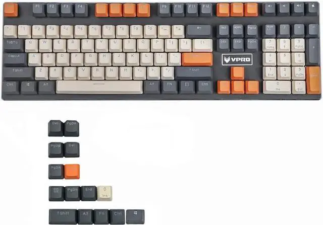 Main image of YMDK Double Shot 122 Dyed PBT Shine Through OEM Profile Keycap Rainbow Carbon Sunset Backlit Keycaps for MX Switches Mechanical KeyboardOnly Keycap (Carbon 122 Key)