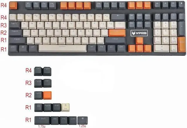 Alt view image 2 of 7 - YMDK Double Shot 122 Dyed PBT Shine Through OEM Profile Keycap Rainbow Carbon Sunset Backlit Keycaps for MX Switches Mechanical KeyboardOnly Keycap (Carbon 122 Key)