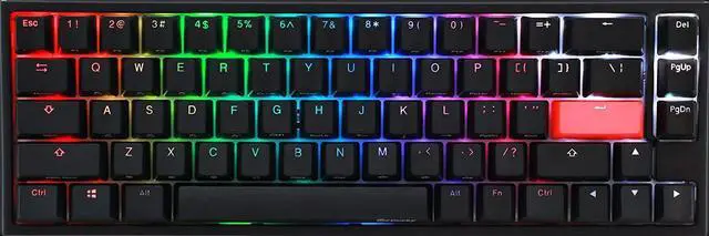 Main image of Ducky One 2 RGB 65% Mechanical Keyboard: Kailh Box Jade, High-Density PBT Tripleshot Keycaps, RGB, US, Black