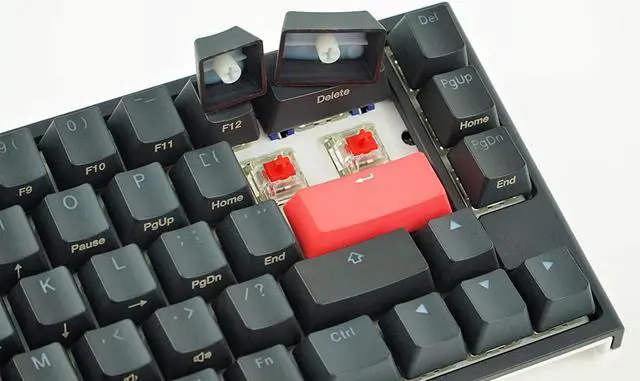 Alt view image 4 of 5 - Ducky One 2 RGB 65% Mechanical Keyboard: Kailh Box Jade, High-Density PBT Tripleshot Keycaps, RGB, US, Black