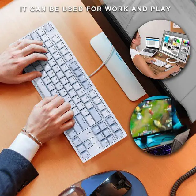 Alt view image 6 of 6 - Durgod Taurus K320 TKL Mechanical Keyboard | 87 Keys Tenkeyless | USB C Wired | Doubleshot PBT Keycaps | Programmable Keys | NKRO Rollover | Windows & Mac (Haze BlueCherry Red)