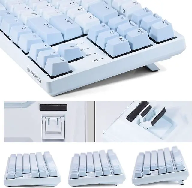 Alt view image 4 of 6 - Durgod Taurus K320 TKL Mechanical Keyboard | 87 Keys Tenkeyless | USB C Wired | Doubleshot PBT Keycaps | Programmable Keys | NKRO Rollover | Windows & Mac (Haze BlueCherry Red)