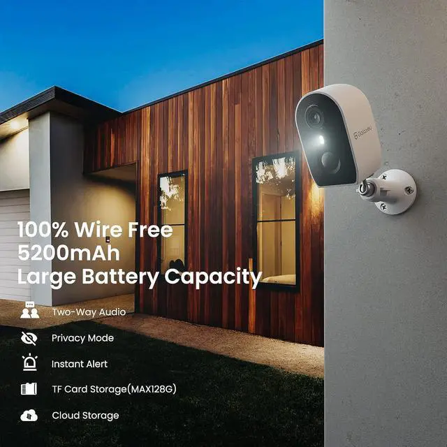 Alt view image 2 of 7 - GALAYOU 2K Indoor/Outdoor Camera Wireless, Security Camera Motion Detection Siren Alarm, Home Cameras with Night Vision, 2-Way Talk, Cloud/SD Storage