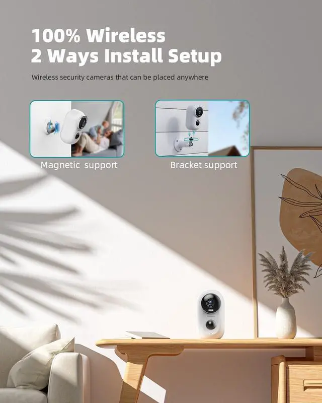 Alt view image 3 of 7 - ZUMIMALL Security Cameras Wireless Outdoor with Magnetic Mount - 2 Packs - Battery Operated Security Camera Outdoor with Siren, 3MP Color Night Vision/PIR Detection/IP66 Waterproof/2.4G WiFi, SD/Cloud