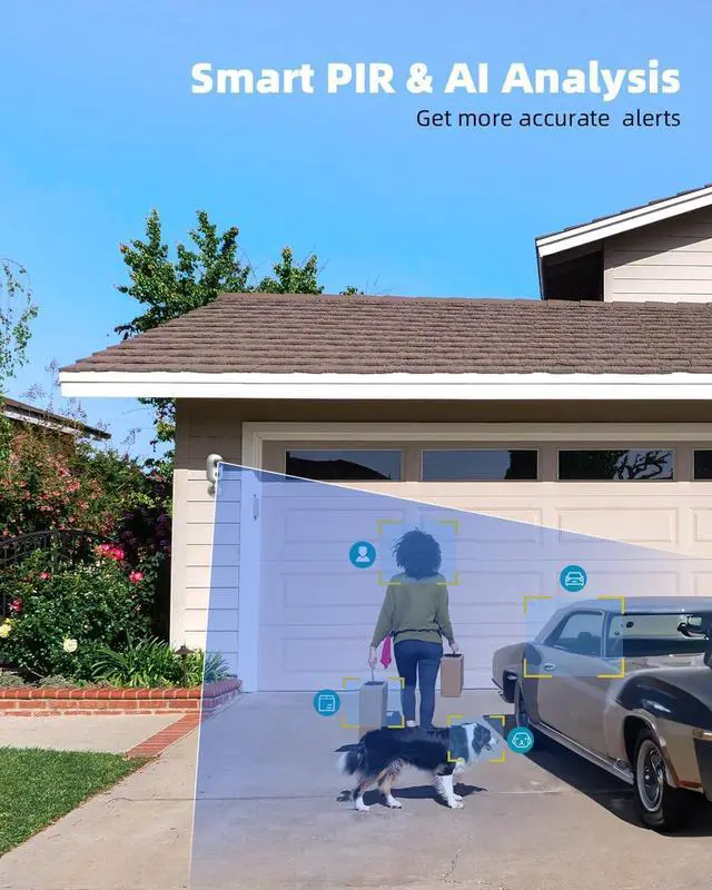 Alt view image 4 of 7 - Security Cameras Wireless Outdoor with Magnetic Mount, 2.4G WiFi Outdoor & Indoor Battery Powered Camera for Home Security, 2K Color Night Vision/Siren/AI Detection/Cloud/SD(Type C Port)