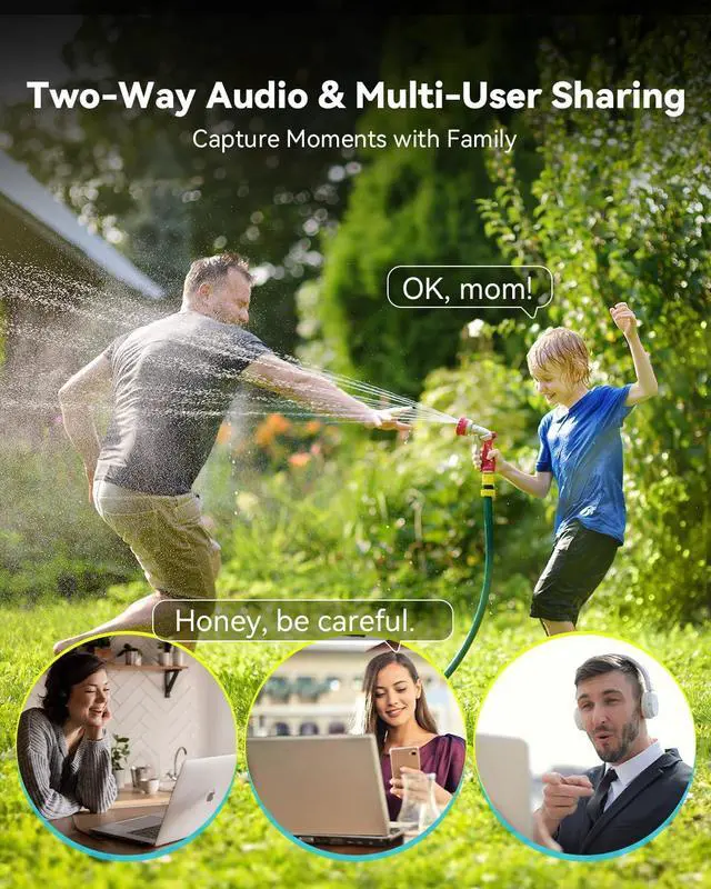 Alt view image 3 of 7 - blurams Indoor & Outdoor Bundle Set, Cameras for Home Security with AI Motion Detection,2-Way Talk, Color/IR Night Vision, Compatible with Alexa