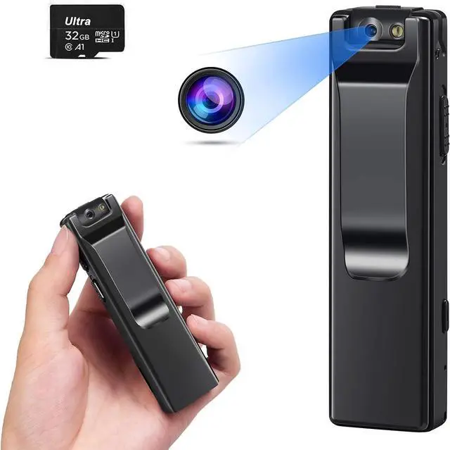 Main image of Mini Body Camera Video Recorder, Pocket Camera, Tiny Camera, Nanny Small Cam, Body Spy Camera, Small Security Camera for Home Outdoor Office and More (with 32G Black Super high-Speed Memory Card)