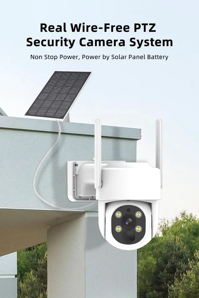 Alt view image 2 of 7 - Gadpiparty PTZ Security Cameras Wireless Outdoor Solar Powered, Pan Tilt 360 View 10 CH Ultra 2K Home Security Camera System with 10 Cameras Human Detection Two Way Audio Color Night Vision 64G Stora