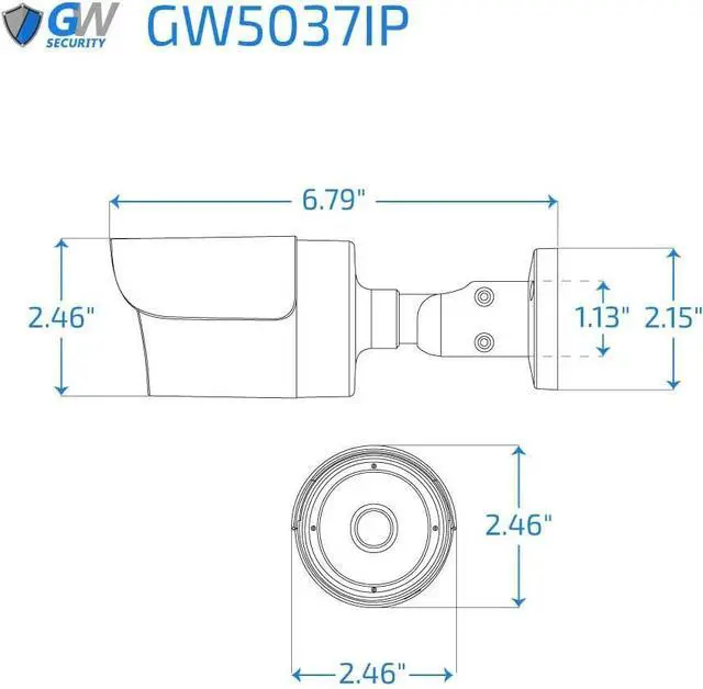 Alt view image 3 of 4 - GW Security 5MP IP PoE Outdoor Indoor Security Camera (GW5037IP)