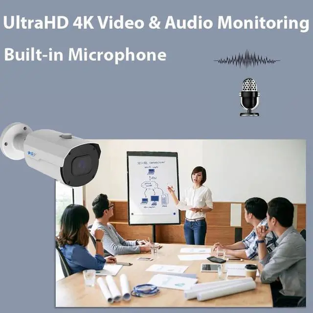 Alt view image 7 of 7 - Gadpiparty GW Security 8 Channel NVR 4K 8MP PoE 2.8-12mm Varifocal Zoom Face Recognition/Human/Car Detection Security Camera System with 4 x 4K 8MP IP Microphone H.265+ Outdoor Smart AI Bullet Cameras