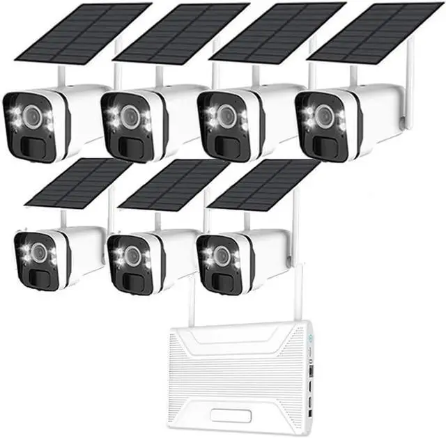 Main image of Gadpiparty Solar Security Cameras Outdoor Wireless - 100% Wire-Free Battery Powerd Security Camera System - 2K 10CH 7 Cameras Set- 2-Way Audio -Color Night Vision IP66-64GB TF Card - No Monthly Fee