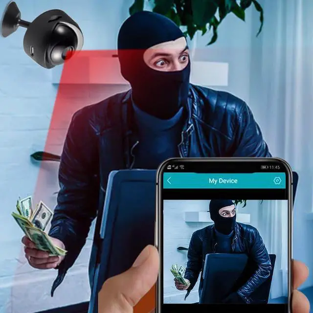 Alt view image 4 of 7 - Fufafayo Mini WiFi Cameras,Wireless Cameras 2.4g WiFi,Built in Battery,Hd 1080p Home Security Cameras,Smart Cameras with Night Vision, Mini Camera Spy, Mini WiFi Camera,Spy Cameras