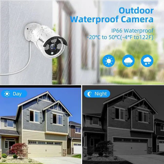 Alt view image 4 of 6 - Gadpiparty Home Security Camera System 4pcs 3MP HD POE IP Cameras Outdoor, 8CH 3MP POE NVR Kit with 1TB HDD, Wired CCTV Camera System Wired Only, Night Vision 24/7 Recording