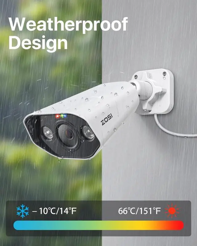 Alt view image 7 of 7 - Gadpiparty ZOSI 4PK 8MP PoE IP Camera with Ethernet Cables 4K Outdoor Security Camera with 2-Way Talk,Color Night Vision,Smart Light&Sound Alerts,IP66 Waterproof, Only Work with ZOSI 4K PoE NVR