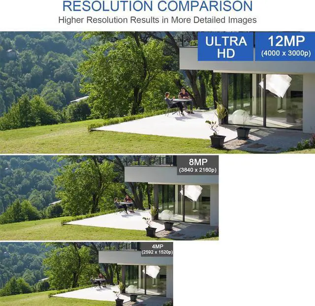 Alt view image 3 of 7 - Gadpiparty GW Security 8 Channel NVR UltraHD 12MP 6K Face/Human/Vehicle Detection PoE Security Camera System with 4 x 6K 12MP IP Microphone Outdoor/Indoor Smart AI Bullet Cameras, Color Night Vision