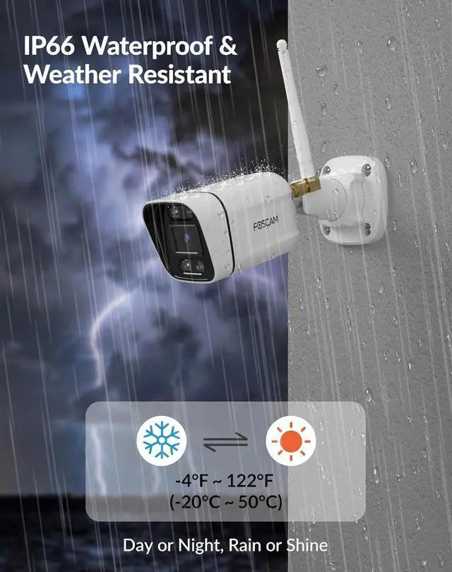Alt view image 7 of 7 - FOSCAM 3K 5MP Security Cameras Wireless Outdoor, 5GHz&2.4GHz WiFi Surveillance Camera for Home Security Outside, 120° FoV, AI Human/Vehicle Detection, 66FT Color Night Vision, 120dB Siren, IP66