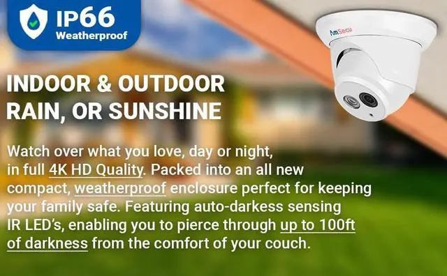 Alt view image 3 of 4 - 4K Security Camera, CA-IP-D28R PoE IP Camera 8MP Turret Surveillance Camera, Third Party Support & IP Camera Compatible, RTSP, and Blue Iris Compatible