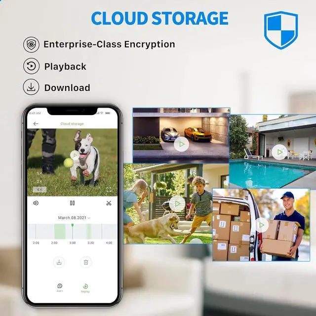 Alt view image 7 of 7 - Septekon 2K Security Camera OutdoorWiFi Cameras for Home Security Outside with Motion Detection Tracking, Night Vision, Two-Way Audio, IP66 Weatherproof, 2.4GHz Wi-Fi, Compatible with Alexa