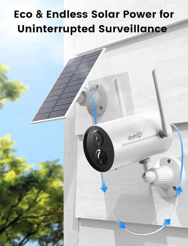 Alt view image 2 of 7 - Wireless Security Camera - Outdoor WiFi Security Cameras w/Color Night Vision, AI/PIR Detection, 2-Way Talk, Cloud/SD, Weatherproof, Solar Powered Outdoor Cameras for Home Security Outside