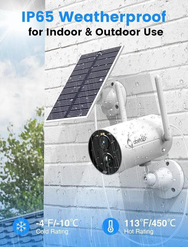 Alt view image 5 of 7 - Wireless Security Camera - Outdoor WiFi Security Cameras w/Color Night Vision, AI/PIR Detection, 2-Way Talk, Cloud/SD, Weatherproof, Solar Powered Outdoor Cameras for Home Security Outside