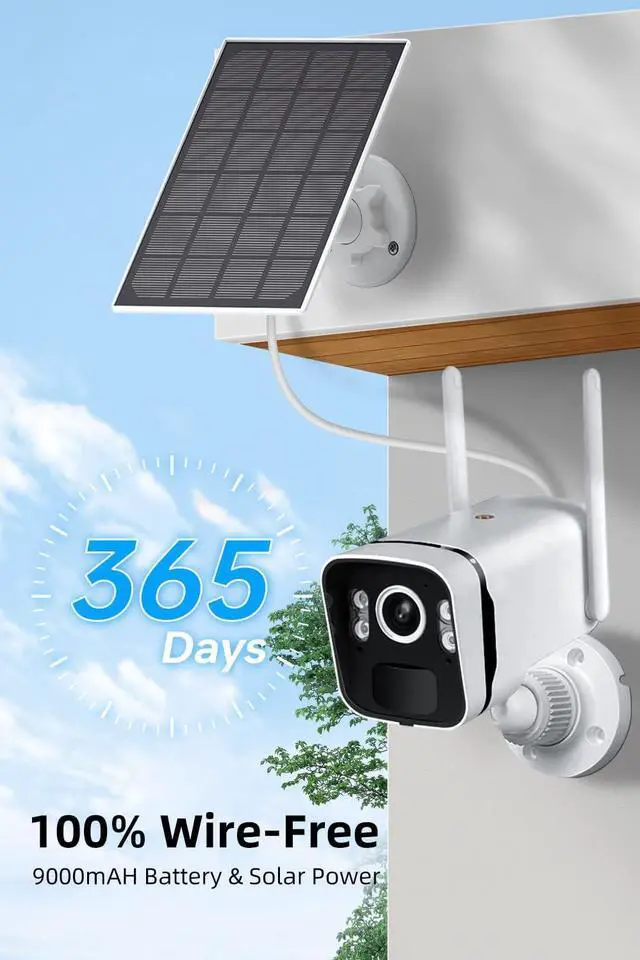 Alt view image 3 of 7 - Gadpiparty 2K Solar Security Cameras Wireless Outdoor WiFi with 10" Monitor, 10CH 4MP Wire-Free Camera System, 8PC Battery Powered Security Cameras for Home Security, Waterproof, Floodlight, 64G Stor