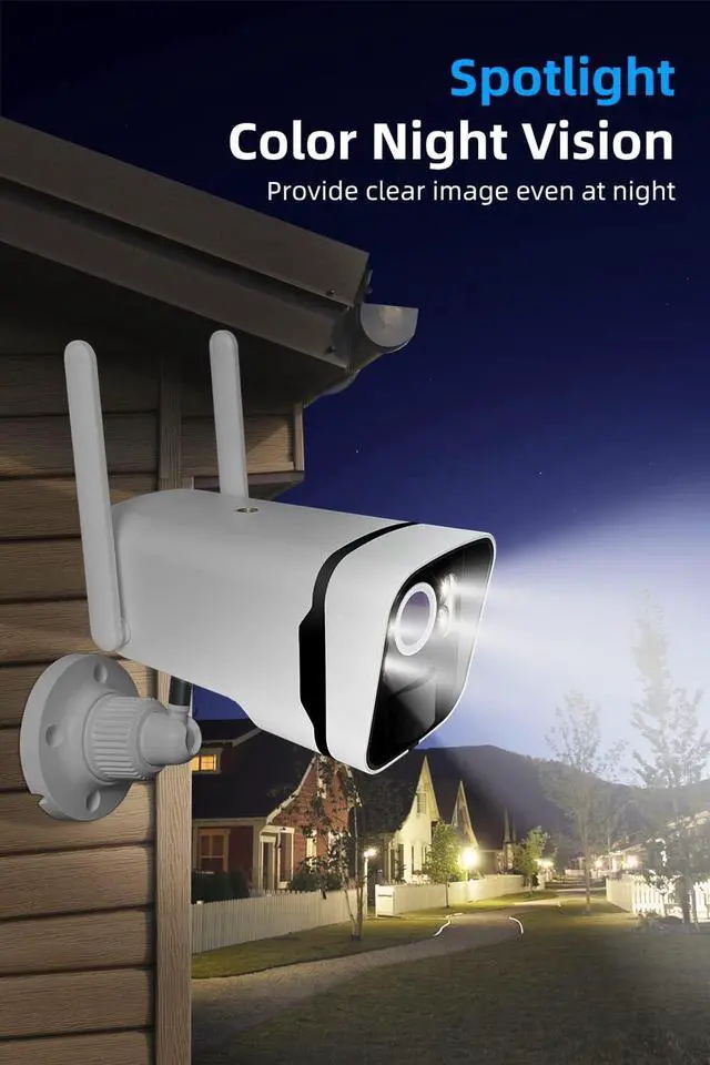 Alt view image 6 of 7 - Gadpiparty 2K Solar Security Cameras Wireless Outdoor WiFi with 10" Monitor, 10CH 4MP Wire-Free Camera System, 8PC Battery Powered Security Cameras for Home Security, Waterproof, Floodlight, 64G Stor