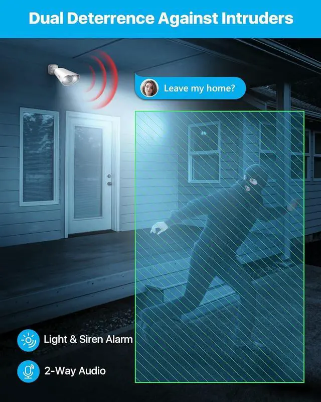 Alt view image 4 of 7 - Gadpiparty ZOSI 4K 8CH Spotlight PoE Security Camera System with 2TB HDD,4pcs 5MP Outdoor PoE IP Cameras,4K 8MP Security PoE IP Camera with Ethernet Cables