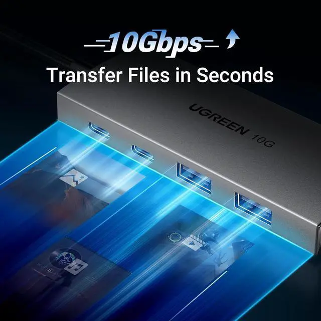 Alt view image 3 of 7 - UGREEN USB C Hub 10Gbps, 4 Ports USB C 3.2 Gen 2 Hub USB C Splitter, Type C 3.2 hub Expander with 2 USB A 3.2 and 2 USB C 3.2 Ports, Compatible with MacBook, Chromebook, iOS, Android