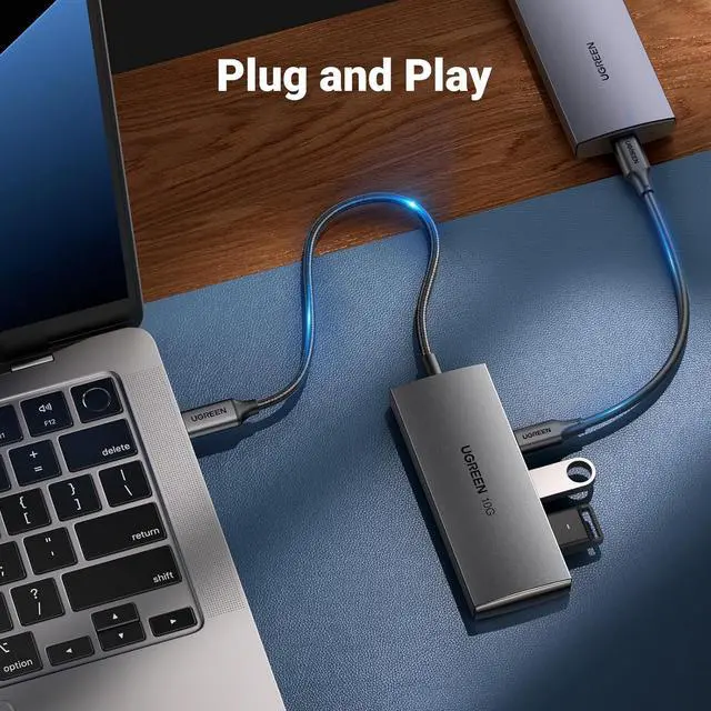 Alt view image 4 of 7 - UGREEN USB C Hub 10Gbps, 4 Ports USB C 3.2 Gen 2 Hub USB C Splitter, Type C 3.2 hub Expander with 2 USB A 3.2 and 2 USB C 3.2 Ports, Compatible with MacBook, Chromebook, iOS, Android