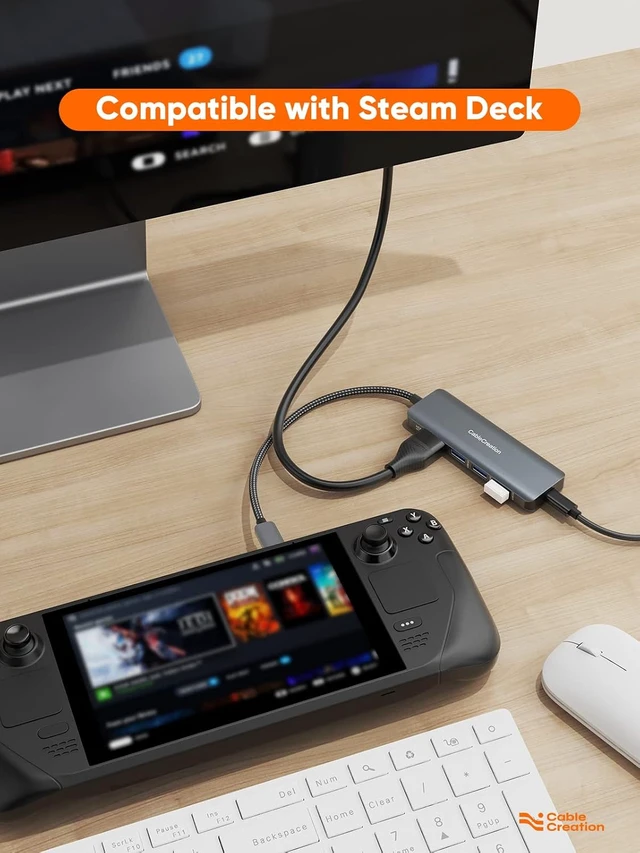 Alt view image 6 of 7 - 8K HDMI USB C Hub, CableCreation 5-in-1 USB C Multiport Adapter for Charging,8K 30Hz/4K 120Hz/4K 60Hz HDMI, 100W PD 3 USB 3.0 Port Compatibile with Steam Deck,MacBook pro/Air M1/M2,Surface Pro,XPS