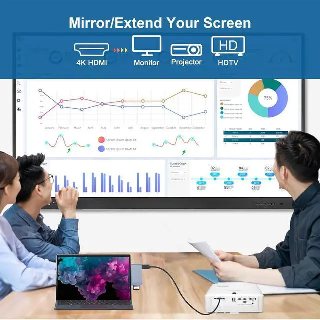 Alt view image 6 of 7 - Surface Pro 6/5/4 Docking Station USB Hub USB 3.0 4K HDMI Hub Adapter SD & TF/Micro SD Memory Card Reader 4K@30Hz HDMI Port Converter Accessories for Microsoft Surface Pro 6/5/4