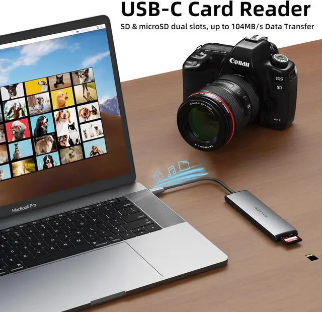Alt view image 5 of 7 - USB C Hub, WALNEW 7 in 1 USB-C Docking Station with 4K HDMI,100W PD, 3 5Gbps Data Ports(1 USBC & 2 USB 3.0),TF/SD Card Reader, USB Hub for Laptop, MacBook Pro/Air/Mac/Dell/HP/ASUS/Acer/Steam Deck