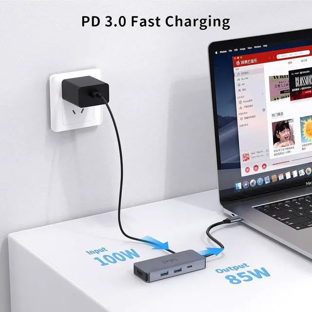 Alt view image 4 of 7 - Mini USB C Hub, Travel USB C Laptop Docking Station, 7 in 1 USB C Dock with HDMI 4K, 2 USB 3.0, 100W PD, USB-C 3.0, SD/TF Reader, USB C Multiport Compatible for MacBook/Dell/HP and Other USB C Devices
