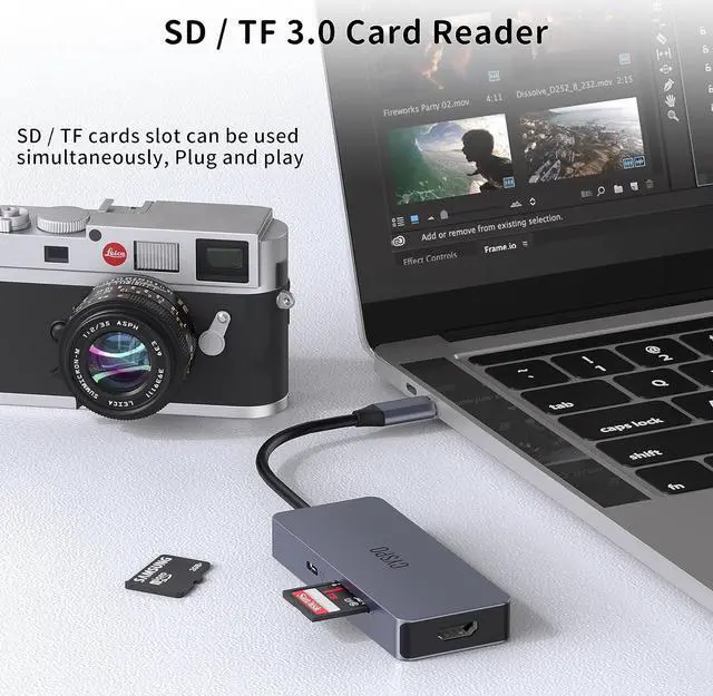 Alt view image 6 of 7 - Mini USB C Hub, Travel USB C Laptop Docking Station, 7 in 1 USB C Dock with HDMI 4K, 2 USB 3.0, 100W PD, USB-C 3.0, SD/TF Reader, USB C Multiport Compatible for MacBook/Dell/HP and Other USB C Devices