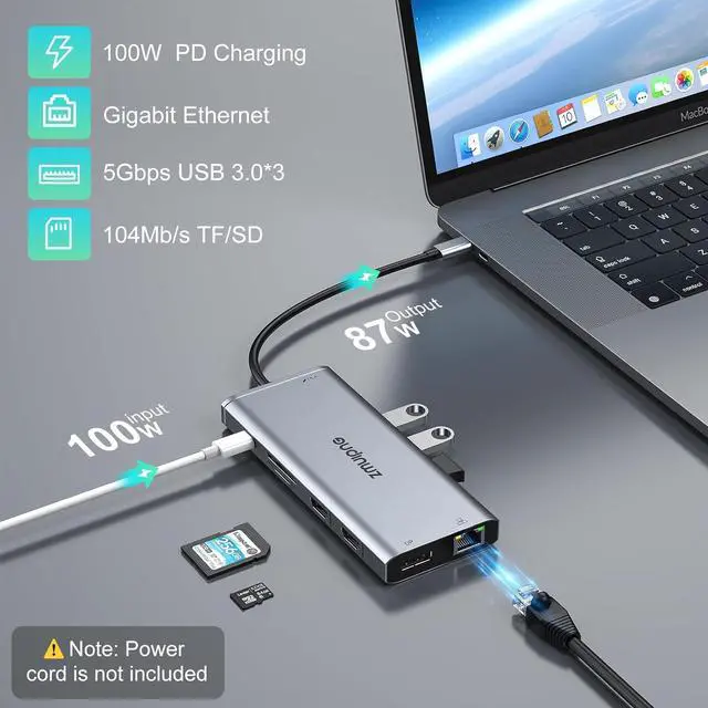 Alt view image 7 of 7 - Docking Station Dual Monitor HDMI for Dell HP Lenovo Laptop,13 in 1 USB C Hub Multiport Adapter Type C Dongle Dock to 2 HDMI 4K,60Hz Displayport,1000Mbps Ethernet,5 USB,100W PD,SD/TF,Audio&Mic