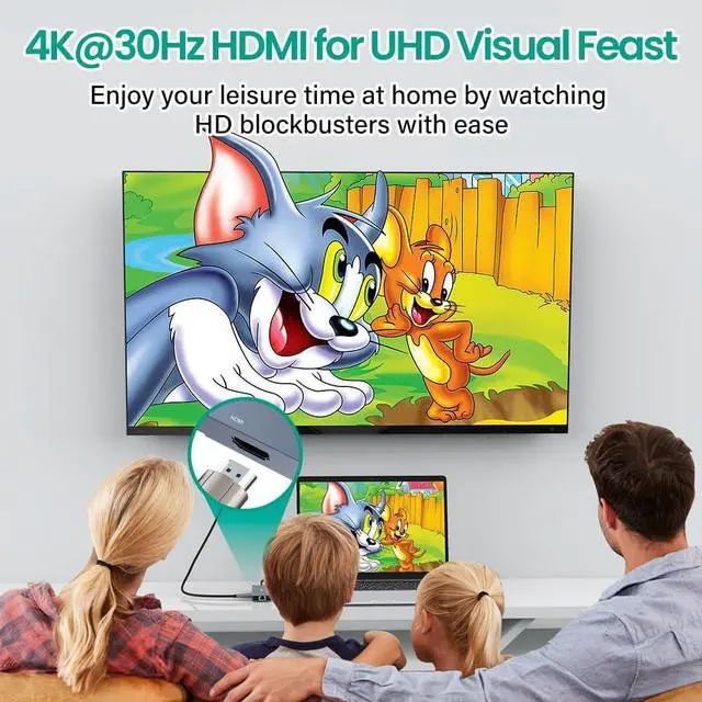 Alt view image 4 of 7 - MZHOU Hub USB C, adaptador 9 en 1 tipo C a VGA HDMI RJ45 Gigabit USB3.0 2.0 PD C Puerto datos 3.5 Audio Compatible con MacBook Pro Air y más dispositivos tipo C