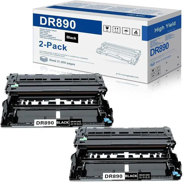 Main image of DR890 Drum Unit High Yield 2 Pack Compatible DR890 DR-890 DR 890 Drum Unit Replacement for Brother HL-L6250DW HL-L6400DW HL-L6400DWT MFC-L6750DW MFC-L6900DW Drum Printer