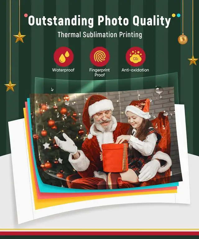 Alt view image 5 of 7 - Photo Printer, Phone Printer 100 Sheets & 3 Cartridges, Full-Color Photo, Portable Instant Photo Printer for iPhone Android, Thermal Dye Sublimation, Wi-Fi Picture Printer 100 Papers