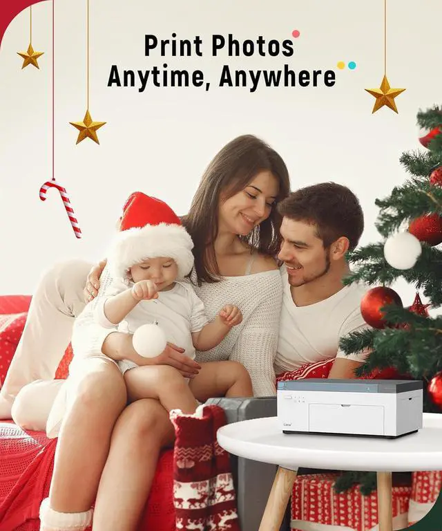 Alt view image 2 of 7 - Photo Printer, Phone Printer 100 Sheets & 3 Cartridges, Full-Color Photo, Portable Instant Photo Printer for iPhone Android, Thermal Dye Sublimation, Wi-Fi Picture Printer 100 Papers