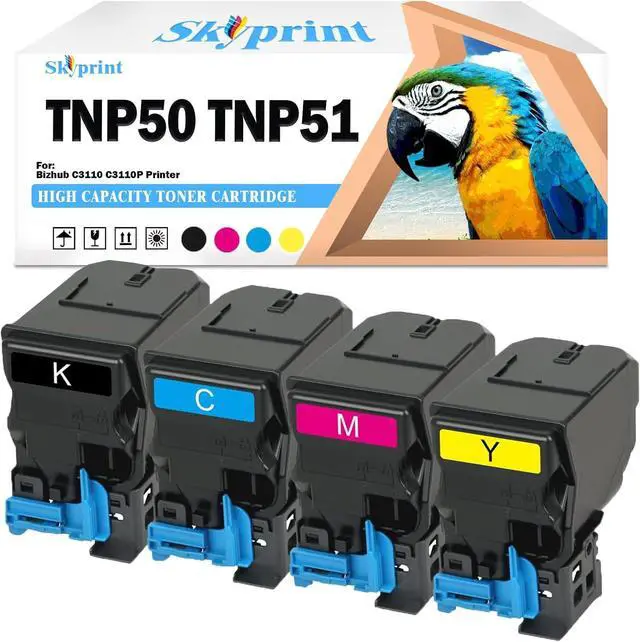 Main image of TNP50 TNP51 TNP-50 TNP-51 Toner Cartridge Black Cyan Yellow Magenta Replacement for Konica Minolta Bizhub C3100 C3100P C3110 Printer (A0X5134 A0X5434 A0X5334 A0X5234)