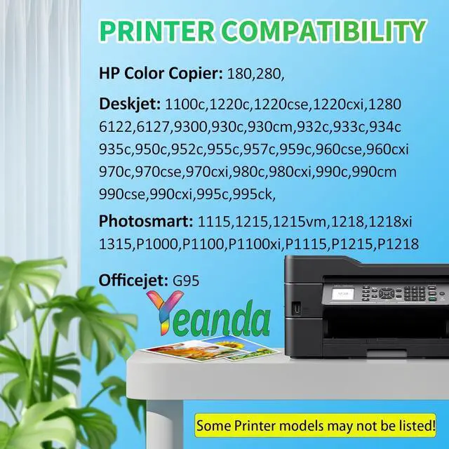 Alt view image 4 of 7 - 45 78 Ink Cartridge Combo Pack Replacement for HP Ink 45 Black 78 Color Cartridge High-Yield 51645A C6578AN C6578DN for HP Deskjet 842C 932C 960C 970C 990C Color Copier 180 Printer Ink(2 Pack)