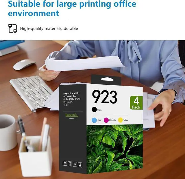 Alt view image 6 of 6 - 923 Ink Cartridge Combo Pack (4-Pack, Black/Cyan/Yellow/Magenta) - Lomenti Compatible for HP 923 Ink Cartridges use with OfficeJet 8122e OfficeJet Pro 8135e 8138e 8139e Printer