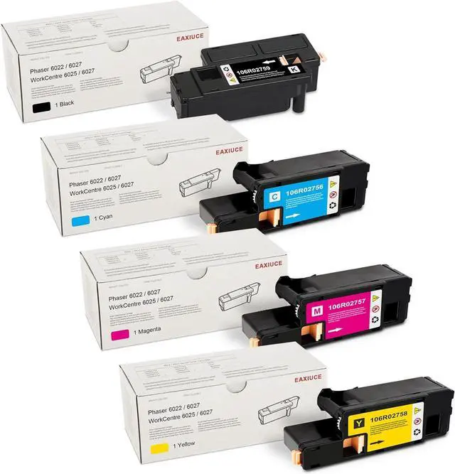 Main image of Ennovor WorkCentre 6027 High-Yield Toner Cartridge Set (4 Pack, 1BK/1C/1M/1Y)- EAXIU 106R02759 106R02756 106R02757 106R02758 Toner Replacement for Xerox Phaser 6020 6022 WorkCentre 6025 6027 Printer