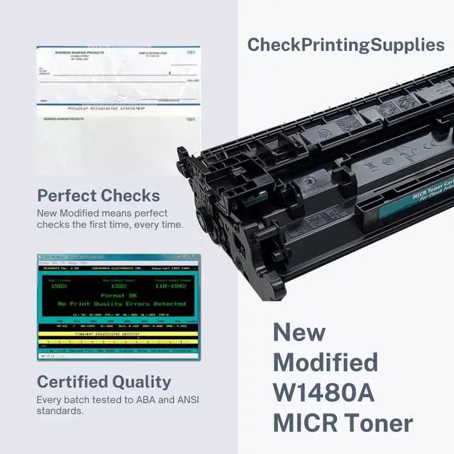 Alt view image 2 of 5 - Brand W1480A OEM New Modified MICR Toner Cartridge for Check Printing for use in HP LaserJet Pro 4001 Printers - 148A MICR