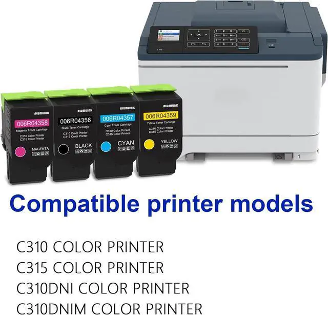 Alt view image 2 of 7 - Ennovor C310 C315 Black Toner Cartridge 2-Pack Replacement for Xerox 006R04356 Toner for C310 C315 C310DNI C315DNI Toner Printer, (3,200 Page-Yield)