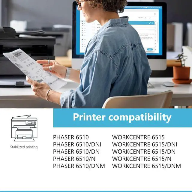 Alt view image 2 of 6 - Phaser 6510 WorkCentre 6515 High Yield Toner Cartridge Set ( 4-Pack, Black/Cyan/Magenta/Yellow ) 106R03480 106R03477 106R03478 106R03479 Toner Replacement for Xerox Phaser 6510 WorkCentre 6515 Printer