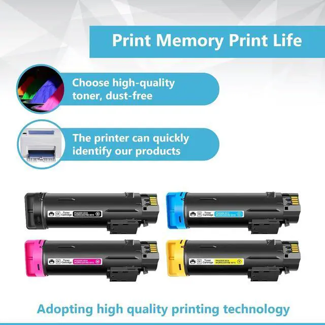 Alt view image 5 of 6 - Phaser 6510 WorkCentre 6515 High Yield Toner Cartridge Set ( 4-Pack, Black/Cyan/Magenta/Yellow ) 106R03480 106R03477 106R03478 106R03479 Toner Replacement for Xerox Phaser 6510 WorkCentre 6515 Printer
